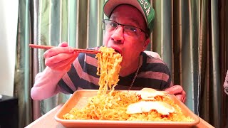 ASMR • 5 Packs of Creamy Carbonara Spicy Noodles amp Eggs • Mukbang • Feast Seanusca Food [upl. by Gordie]