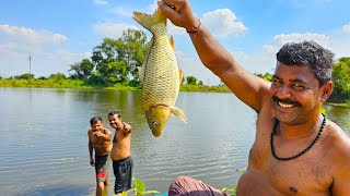 Village style fishing and cooking vlog  পুকুর থেকে মাছ ধরে জমিয়ে রান্না করে খাওয়া [upl. by Rodavlas]