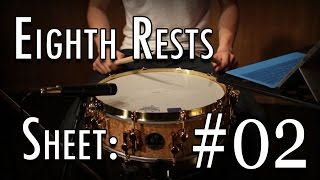 Snare Drum Exercise 8th Rests  Sheet 2 [upl. by Zetrauq]