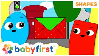 Shapes School  Educational Videos for kids  Learning Shapes  Envelope  Tree and More  BabyFirst [upl. by Airetnahs]