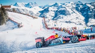 Background Max Verstappen F1 Snow Demo Red Bull RB7 Hahnenkamm Kitzbühel 14012016 [upl. by Giacomo845]