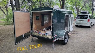 Simple 5x8 Cargo Trailer Camper Conversion for a Family of 4  Full Tour [upl. by Forbes]