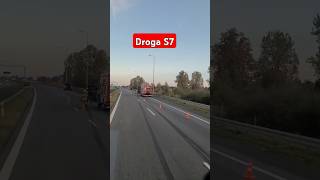 Wypadek Wylot z Gdańska droga S7 kierunek Warszwa crash trucker [upl. by Ahsinat]