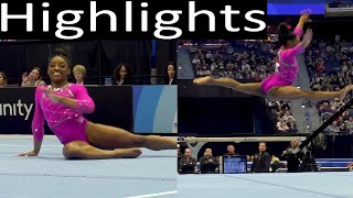 Simone Biles Slow Motion Floor Exercise FX Highlights Core Hydration Classic 2024 [upl. by Bounds]