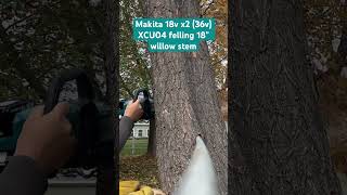 Makita Xcu04z 18v battery chainsaw felling 18” willow stem chainsaw makitapowertools cordless [upl. by Gnehs]