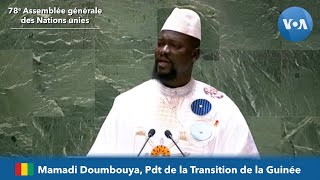 Mamadi Doumbouya Guinée devant la 78e Assemblée générale des Nations unies [upl. by Stanway696]