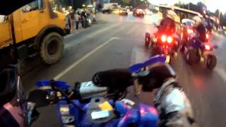 In the city with 700 amp 660 Yamaha Raptors and Canam Spyder RSS [upl. by Chiang422]