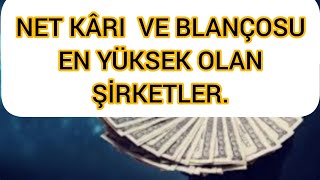 NET KÃ‚RI EN FAZLA OLAN ÅÄ°RKETLERAÃ‡IKLANAN BÄ°LANÃ‡OLARDAborsaistanbul [upl. by Ohcirej]