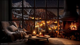 🔥 Cozy Ambience with fireplace  Relax with warm background bar to give you a good nights sleep [upl. by Arreip]