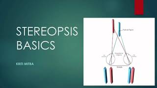 BASICS OF STEREOPSIS  Lecture by Kriti Mitra [upl. by Pembroke187]