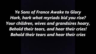 La Marseillaise FRENCH National Anthem Lyrics Words ye sons of freedom France awake wake [upl. by Lida]