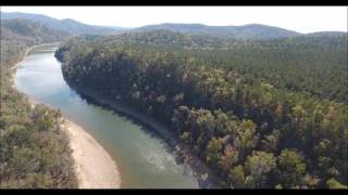 Aerial Oklahoma  Upper Mt Fork River South of Low Water Bridge Water Level Low 2016 [upl. by Brand]