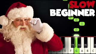 Santa Claus Is Comin To Town  SLOW BEGINNER PIANO TUTORIAL  SHEET MUSIC By Betacustic [upl. by Grayson]