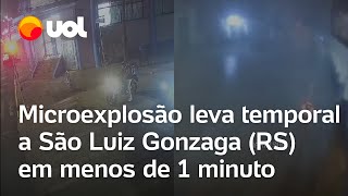 Microexplosão no RS leva temporal em menos de 1 minuto ao município de São Luiz Gonzaga vídeo [upl. by Ludovick256]