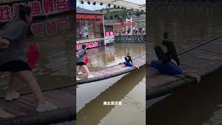 Swinging bridge game funny China try not to laugh ▶ 12funny happy waterpark fun laugh respect [upl. by Largent]