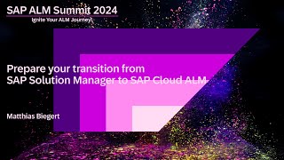 Prepare your transition from SAP Solution Manager to SAP Cloud ALM [upl. by Eiggam]