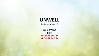 Unwell by Matchbox 20  Easy acoustic chords and lyrics [upl. by Dranreb]