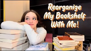 BOOKSHELF REORGANIZATION AND TOUR chat and hang out with me [upl. by Guillemette]