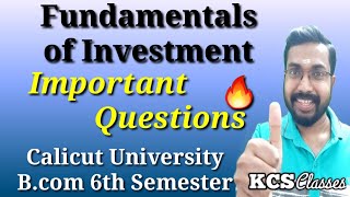 Fundamentals of InvestmentImportant QuestionsCalicut University Bcom 6th Semester [upl. by Desi]