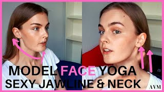 Firm Jawline and Neck  Model Face Yoga  Face Exercises [upl. by Conlon]