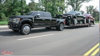 2017 F350 Dually on 22s tows TWO F250s on 26x16s BEST TOW PIG [upl. by Rhodie206]