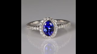 14K White Gold Bezel Set Tanzanite and Diamond Ring 70 Carats [upl. by Aloysius342]