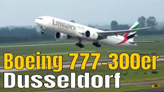 Boeing 777300er Take Off from Dusseldorf Airport [upl. by Federica]