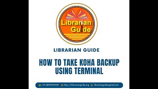 How to take Koha Backup through Terminal [upl. by Ailegave784]