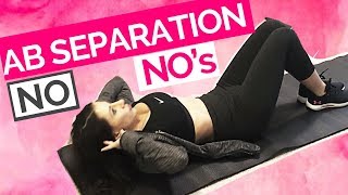 Exercises To Avoid With Diastasis Recti  Ab Separation No Nos [upl. by Anitnatsnoc941]