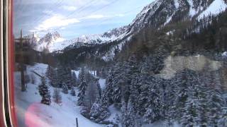 HD Train scenery from Bergün to St Moritz Switzerland Christmas eve day part 3 [upl. by Ebberta998]