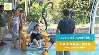 Baignade adaptée PMR  Villa Anaé avec Tiralos et Hippocampe  Pôle handinautique de Hyères [upl. by Rovelli]