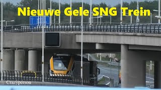 Eerste Gele NS SNG Trein Transport bij Botlek Rotterdam Viaduct [upl. by Noemi285]