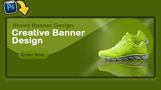 How to Make Ecommerce Product Banner Design  Photoshop Tutorial bannerdesign photoshoptutorial [upl. by Alyad]