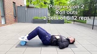 Foam roller hemibridge for inner range calf strength 30 days of Tai Chi Walking [upl. by Nelg]