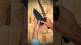 Handmade damascus steel kitchen chef knife 🔪 with awesome 🤩 leather sheath❤️shorts viralvideo 😍 [upl. by Annod]