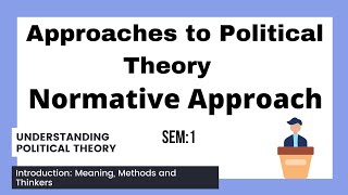 Normative Approach  Meaning Methods and Prominent Thinkers  Normative Political Theory DUSOL [upl. by Yoc]