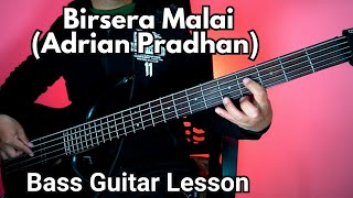 Adrian Pradhan  Birsera Malai Bass Guitar Lesson  Nepali Bass Guitar Lesson [upl. by Oiromed]