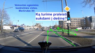 Vairavimo egzamino kontrolinės vietos Maršrutas X4 [upl. by Anila]