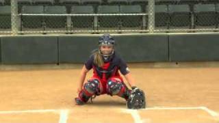 Catching Tips  Stance with Ashley Holcombe of USA Softball [upl. by Naillimixam]