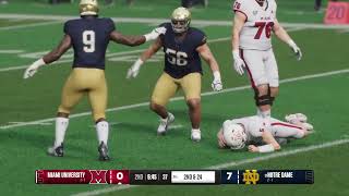 Miami RedHawks 11 vs 17 Notre Dame Fighting Irish 21  September 21 2024 [upl. by Ekeiram]