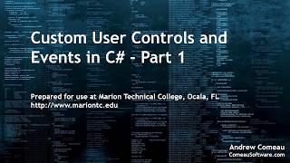 C Custom User Controls and Events  Part 1 [upl. by Onimod]