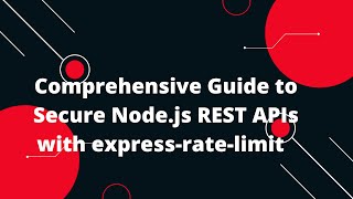 🔐 Build a Secure REST API with Nodejs amp Rate Limiting using expressratelimit 🚀 [upl. by Yentrac]