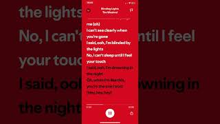 Blinding Lights  The Weeknd Spotify Lyrics [upl. by Wilsey]