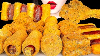 ASMR BHC BBURINGKLE FRIED CHICKEN CHEESE BALLS 뿌링클 치킨 치즈볼 사이드 메뉴 먹방 MUKBANG EATING SOUNDS 咀嚼音チキン [upl. by Orfurd272]