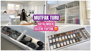 MUTFAK TURU HAYALİMDEKİ DOLAP İÇİ DÜZENİNİ YAPTIM EV TURU [upl. by Carling31]