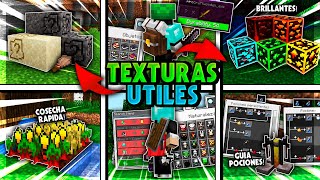 😱TOP 20 TEXTURAS ÚTILES PARA MINECRAFT PE 121  TEXTURAS para MINECRAFT BEDROCK [upl. by Enaffit]