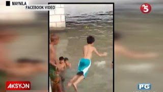 Sapul sa bidyo  Batang lalaki na tumalon sa Ilog Pasig di na lumutang [upl. by Nagard]