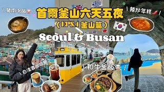 【釜山首爾六天五夜自由行】EP1釜山兩天兩夜篇🤎膠囊列車🚂廣安里🌉海雲台🏝️甘川文化村🤴🏻白淺灘文化村🌈必吃豬肉湯飯🐷釜飯🐮包裝馬車路邊攤🍢西面住宿分享🏨 [upl. by Grath724]