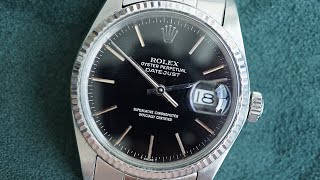 Rolex Datejust ref 16014  BLACK GLOSSY DIAL  all original  19781979 [upl. by Booma]