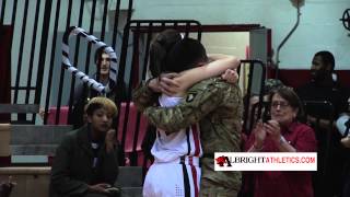 Albright Womens Basketball Player Surprised on Senior Day by Brothers Return from Afghanistan [upl. by Aihsirt]